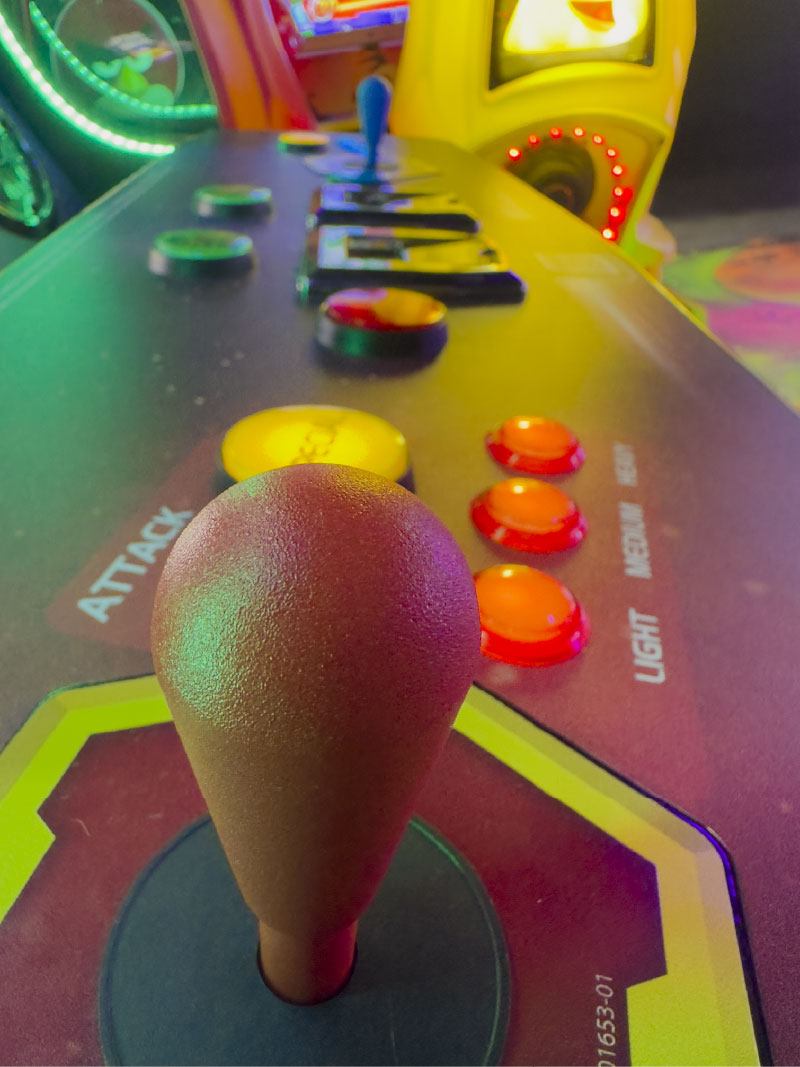 Game controls at 999 Arcade in Old Town Camarillo