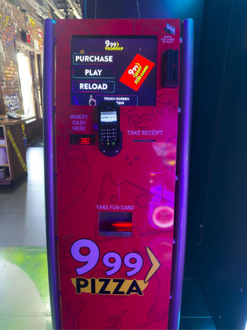 Game card kiosk at 999 Arcade in Old Town Camarillo