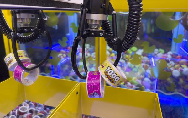 Big win on Tons of Tickets claw machine at 999 Arcade in Old Town Camarillo